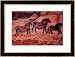 Rock Painting of Tarpans (Ponies), circa 17000 BC Framed Art Poster Print, 32x24