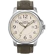 Timex 44931 Men's Expedition Silver-Tone Watch with Drab Green Genuine Leather Contrast Stitched Strap