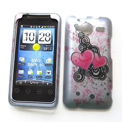 HTC EVO Shift 4G (Sprint) Rubberized Snap On Protector Hard Case "Sweethearts" Design