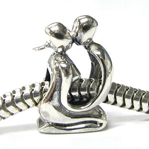 Queenberry Valentines Sterling Silver Lover Kissing Couple Love Bead For Pandora Troll European Charm Bracelets