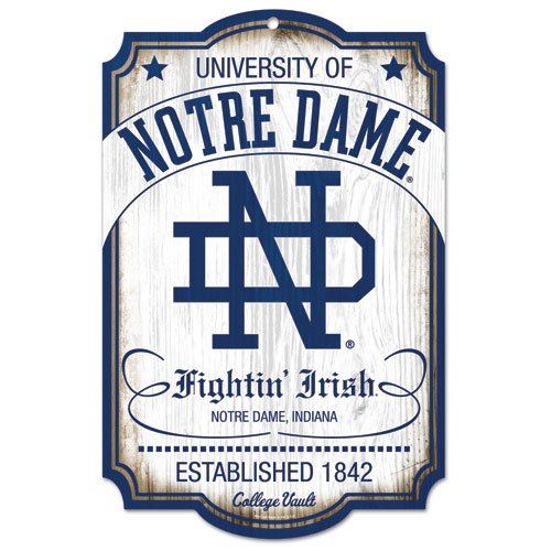 NCAA Notre Dame Fighting Irish 11-by-17 Wood Sign