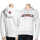 NCAA Louisville Cardinals Ladies White Titan Full Zip Hoody Sweatshirt