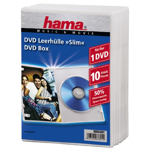 Hama Slim 10 DVD-Leerh&uuml;lle wei&szlig;