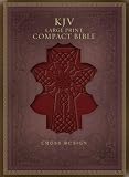 KJV Large Print Compact Cross Design Bible, Burgundy