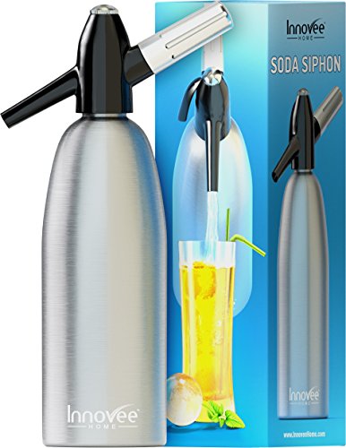 Innovee Soda Siphon - Ultimate Soda Maker - Aluminum - 1 Liter - Make Soda Infusions W/ Free Cocktail Recipes (e-book) - Get Sparkling Water When You Want it - Uses Standard CO2 Charger (not included)