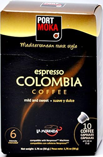 Port Moka Espresso Colombia Coffee, Nespresso Compatible Capsules (40 Count)
