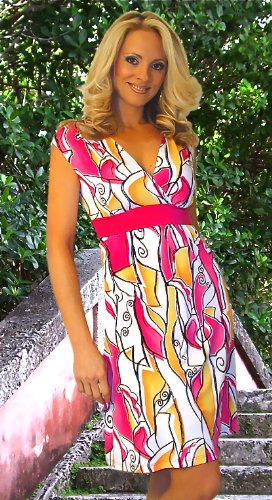 Pink Print Casual Party Dress