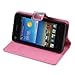Einzige Slim-Fit Premium leather Case for Huawei Ascend Y300 with Premium Universal Stylus/Pen (Purple flower)