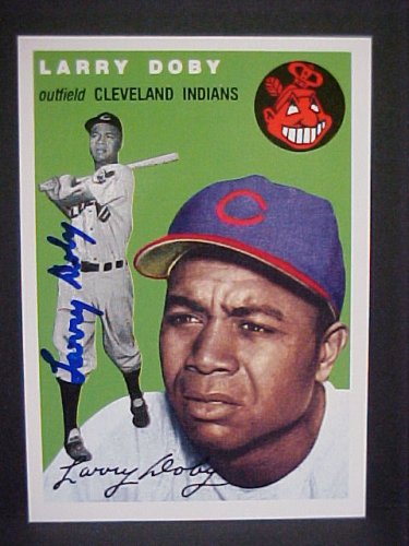 Larry Doby (D) Cleveland Indians #70 1954 Topps Archives Signed Autographed Baseball Card