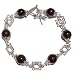 The Black Cat Jewellery Store-Garnet & Antique Silver Bracelet 21cm