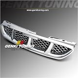 Genki Tuning - 1998-2002 ( 1999 2000 2001 ) Honda Accord 2 Door Mugen Style ABS Front Hood Chrome Grill Grille 98 99 00 01 02 2Dr