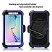 ULAK S6 Edge Case, Galaxy S6 Edge Case, Hybird Rugged and Silicone Protective Cover with Kickstand and Belt Clip Holster for Samsung Galaxy S6 Edge (Blue + Black) Will not Fit S6 Edge Plus