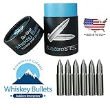 SubZero Steel Solid Stainless Steel Bullet Shaped Whiskey Stones - Set of 6 - Whiskey Chillers - Wine Chillers - Alcohol Ice Cubes - Whiskey Stones