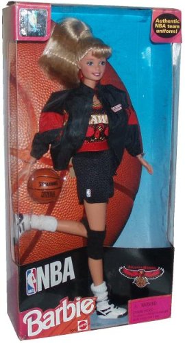 Barbie 1998 National Basketball Association NBA 12 Inch Tall Doll - Atlanta Hawks Barbie with Authentic NBA Team Uniform, Jacket, Shoes, Socks, Basketball and Hairbrush