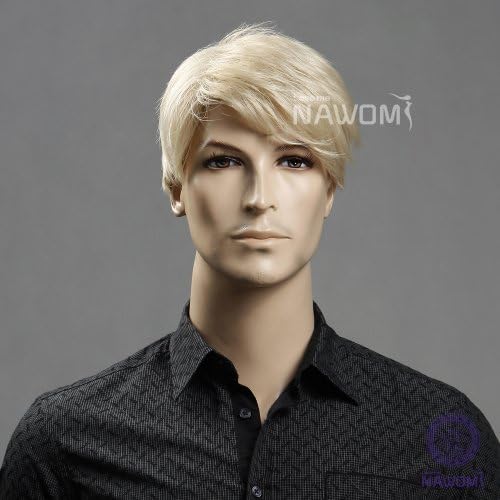 Fashionable 9'' Gold Short Straight Man Wigs,Synthetic of 100% Kanekalon man Wigs ZL11-22