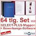 20 dreiteilige Bewerbungsmappen BLAU + 20 DIN B4 Versandtaschen + 20 Adressetiketten + Etikettenvorlage + Bewerbungssoftware + Extras