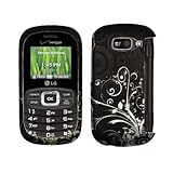 Black Silver Vine Leaf Polka Rubberized Snap on Design Hard Case Faceplate  ....