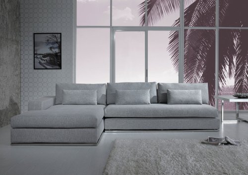 Light Grey Fabric Sectional Sofa