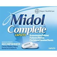 Midol Complete Caplets, 40-Count Boxes (Pack of 3)
