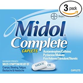 Midol Complete Caplets, 40-Count Boxes (Pack of 3)