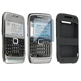 FOR NOKIA E71 BLACK+CLEAR CASE COVER +SCREEN PROTECTOR