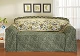 Spring Birds & Flowers Green Sofa Throw Cover Multi Sofa by Collections Etc