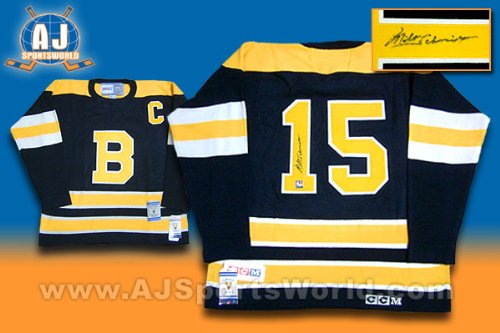 MILT SCHMIDT Boston Bruins Signed Vintage Wool JERSEY