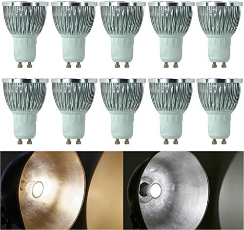 BYLIFE 10pcs Pack Dimmable 85-265V 5W GU10 LED Bulbs - 6000K Daylight Spotlight - 500 Lumen, 50 Watt Equivalent - 45 Degree Beam Angle