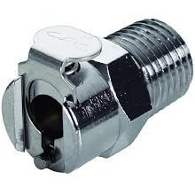 Colder Chrome Plated Brass Tube Fitting, Coupler, Shutoff, In-Line, Coupler x NPT Male