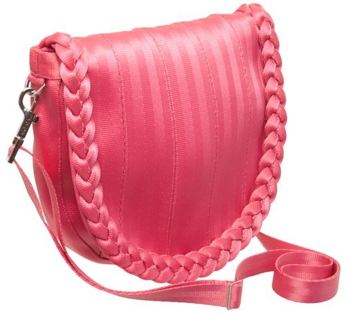 Harveys Seatbelt Bags Sophia Saddle Bag Crossbody Handbag Fuchsia