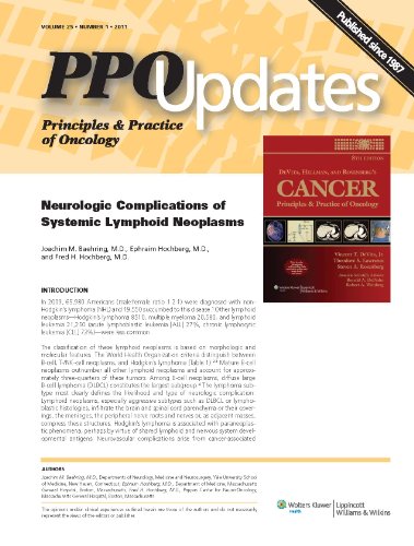 PPO Updates: Principles & Practice of Oncology - Neurologic Complications of Systemic Lymphoid Neoplasms