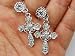 Bling Ice Holy Sacred Celtic Cross Clear Czech Crystal Rhinestone Drop Earrings