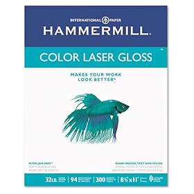 Great White Color Laser Printer/Copier Gloss Paper, 8-1/2 X 11, 32-Lb., 300 Sheets/Pack (HAM163110)