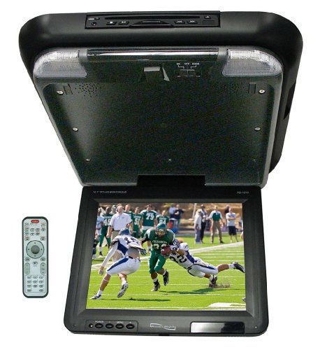 Phonics Digital PD-1210 Ceiling Mount Swivel Flip-Down 12.1 inch TFT LCD Car Monitor with Built-in DVD / DVDR/RW / CD / CD/RW / AVI / JPEG / WAV / MP3 / MP4 Receiver / Player, IR Audio Transmitter with USB Port, SD Memory Card & Remote