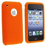 Orange Textured Silicone Skin Case Compatible With Apple® iPhone® / iPhone® 3G 8GB 16GB