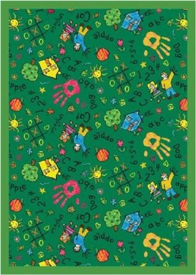 Joy Carpets Scribbles 5' 4 x 7' 8 green Area Rug
