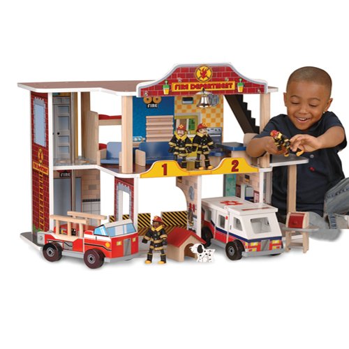 Supyan Chichigov Wooden Toy Firehouse Play Station 22 pc Set