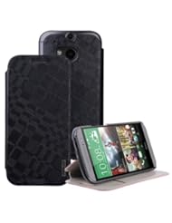 Wireless: Moon Monkey Classical Check Slim Protective Cover Case for HTC One 2/m8 (Black) - Moon Monkey