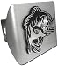 Bass Fish Brushed Silver with Chrome Large Mouth Bass Fishing Emblem Trailer Hitch Cover Fits 2 Inch Auto Car Truck Receiver