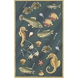 Colonial Blue Deep Sea Dives Novelty Rug Size: 18" x 26" Rectangle
