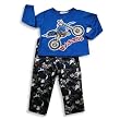 B.T. Kids - Toddler Boys Long Sleeve Fleece Motorcycle Pajamas, Royal