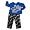 B.T. Kids - Boys Long Sleeve Fleece Motorcycle Pajamas, Royal (Size 6)