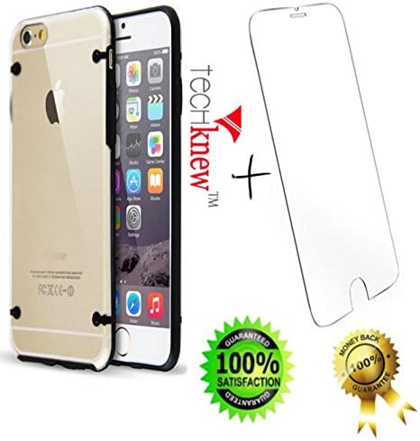 iPhone 6 Case Crystal Clear Transparent Ultra Slim [Hard TPU] Plastic Cover Anti Scratch iPhone 6 (4.7) Skin Clear/White + iPhone 6 Screen Protector Dirt Proof Silicon Coating Super Easy to Apply to Phone [UV Protection Against Eye Strain Caused By LCD Screen + 1 Cleaning Cloth By Tecknew