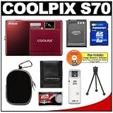 Nikon Coolpix S70 12.1MP Digital Camera 3.5 inch OLED Touch Screen LCD with 5x Optical Wide Zoom + EN EL12 Battery + 8GB Card + Case + Accessory Kit 51m8KHXBaDL. SL160 Nikon Coolpix S70 12.1MP Digital Camera 3.5 inch OLED Touch Screen LCD with 5x Optical Wide Zoom + EN EL12 Battery + 8GB Card + Case + Accessory Kit