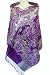 SilkNOW Silk and Pashmina Wool with Traditional Floral Pattern Purple Shawl