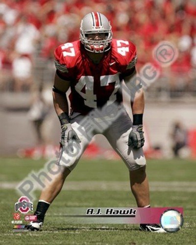 A.J. Hawk Ohio State University 2005 Action Art Poster PRINT Unknown 8x10