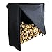 Sunnydaze 4-Foot Firewood Log Rack Cover - Outdoor Heavy Duty Black Weather-Resistant and Waterproof PVC Wood Storage Holder Cover - Fireplace and Fire Pit Accessory