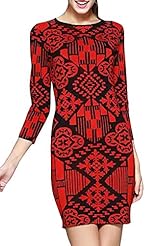 Floral Print Polyester Jeweled Short Long Sleeves Spring Fall Winter Mini Dress 