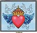 Classic Hardware Sunny Buick Heart with Crown Wings Tattoo Art Pill Box or Condom Case