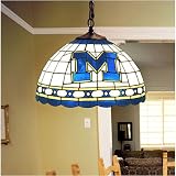 Michigan Wolverines NCAA Stained Glass Hanging Ceiling Lamp